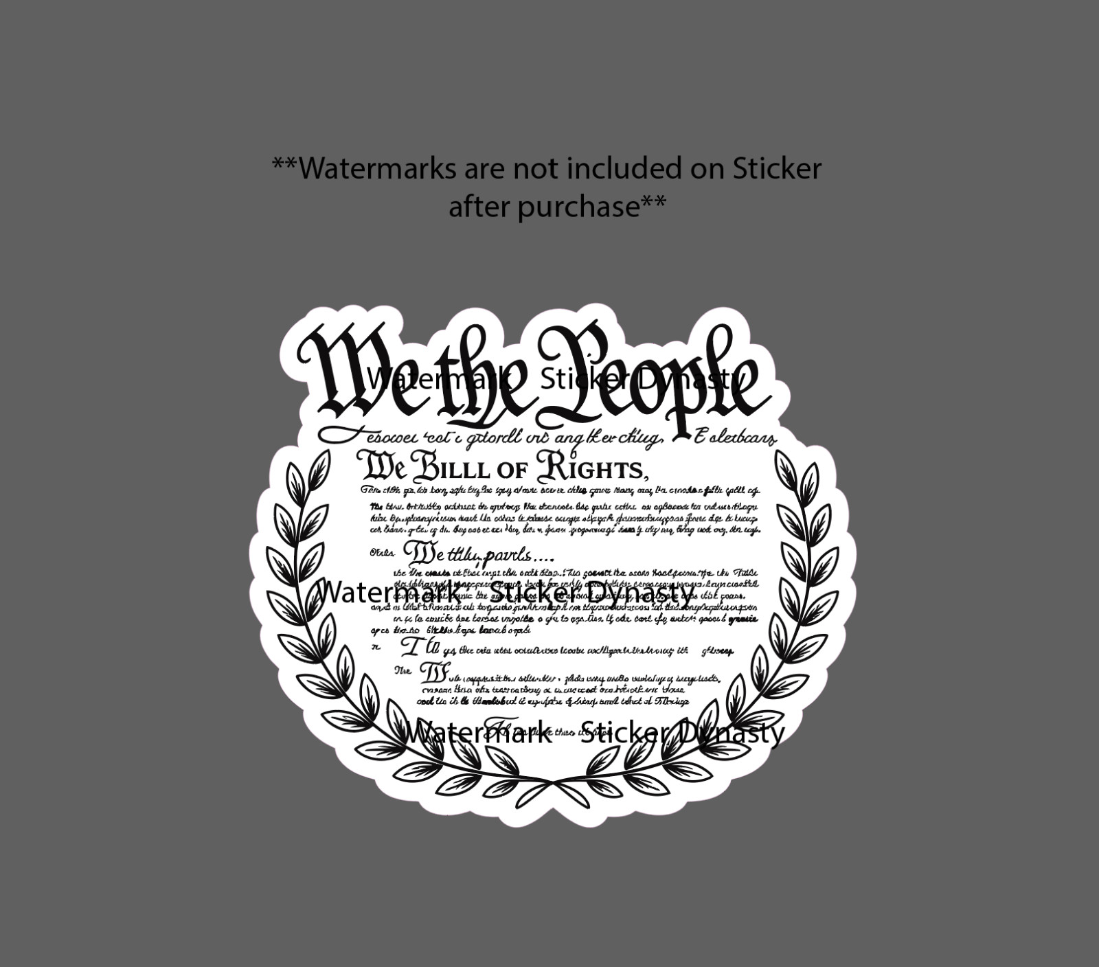 Constitution Sticker Waterproof Decal Bill of Rights We The People USA Gift NEW gallery