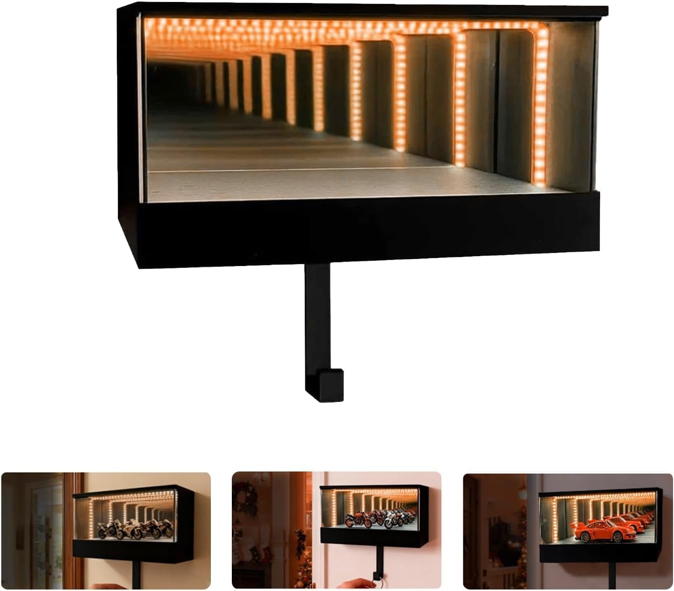 Infinity Mirror LED Car Key Holder Wall Rack Rechargeable Magnetic Auto Sensor K gallery
