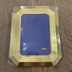 Vintage Solid Brass Beveled Octagon Picture Frame Gold 5×7 Tabletop Wall Mount