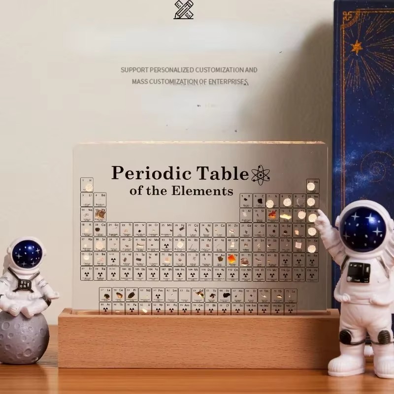 Acrylic Periodic Table Display Mendeleev Elements Desk Ornament Science Gift Hom gallery