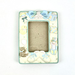Burnes Ceramic Photo Frame Multicolor 3.5×2.5 Inch Table Top Baby Vintage 1990’s