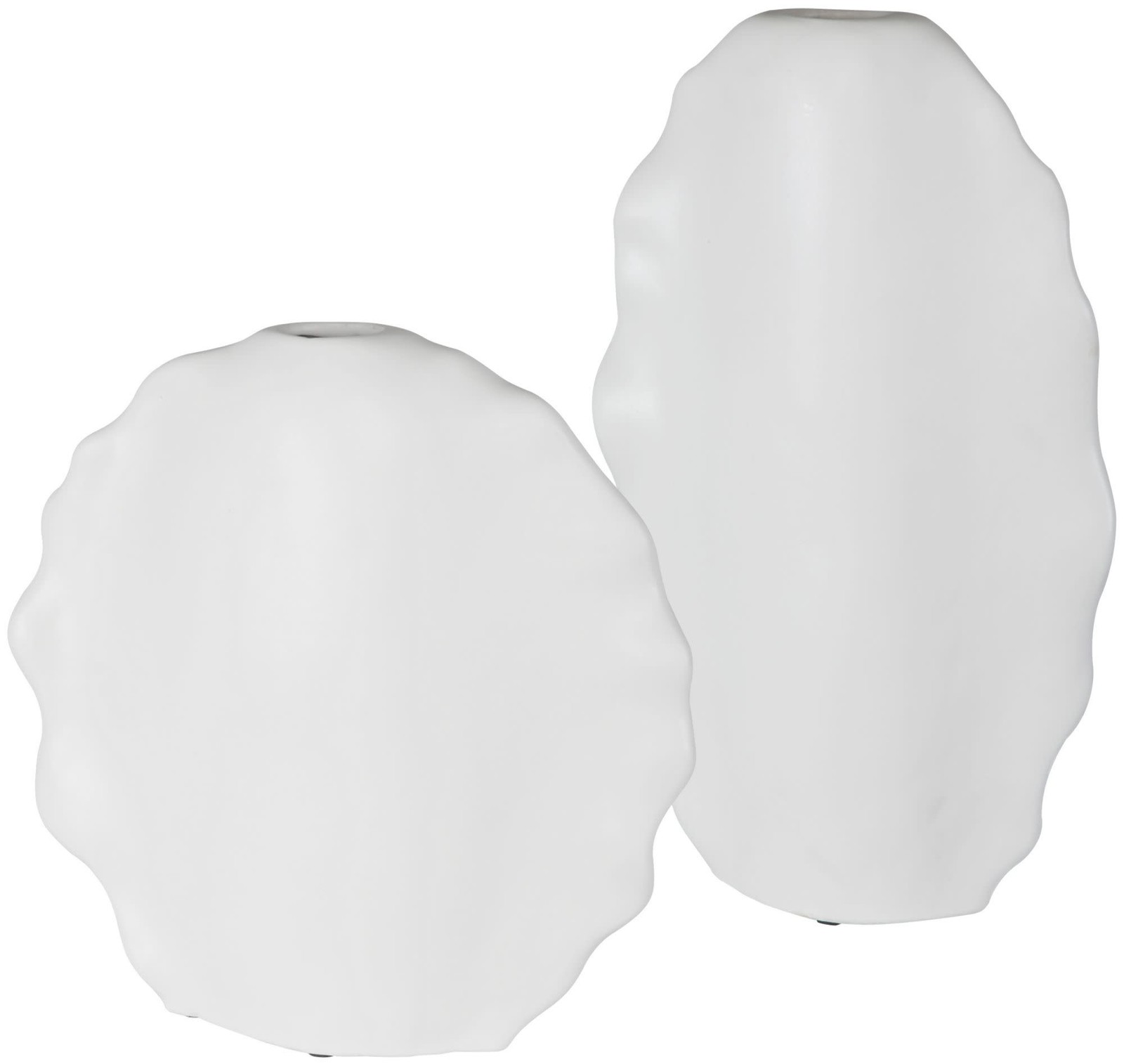 Uttermost 17963 Ruffled Feathers Set of (2) Modern White Organic - White gallery