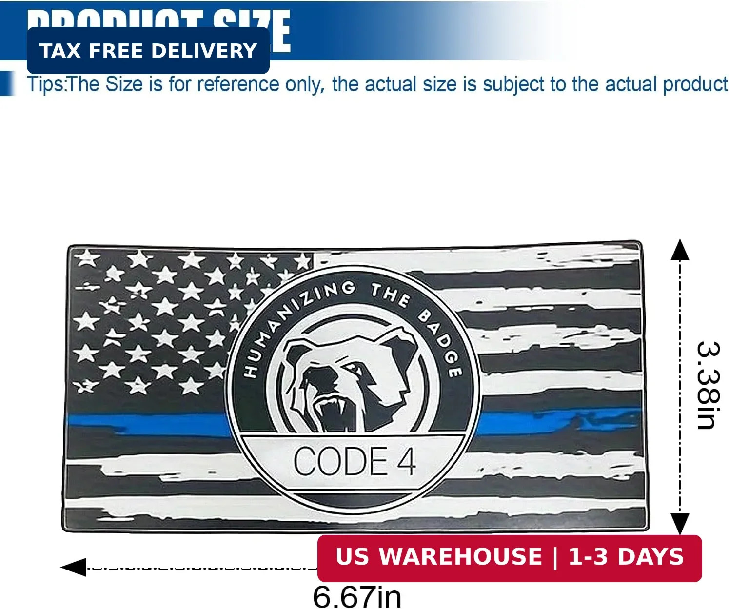 ZIMISI Thin Blue Line Sticker Code 4, Vinyl Bumper Car Stickers, Waterproof Refl gallery