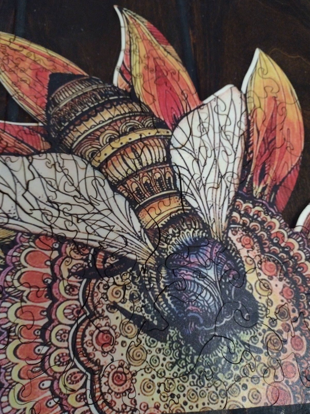 Bumblebee pollinating A Flower Picture, wooden on dark stained wood flooring gallery