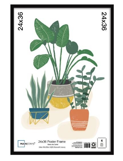 Mainstays 24x36 Basic Black Poster Frame FREE Shipping gallery