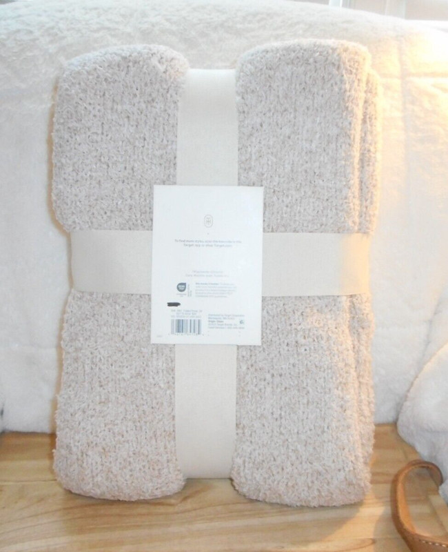 THRESHOLD TAN BEIGE BRWON SOLID SUPER SOFT THROW BLANKET 50" X 60" NEW gallery