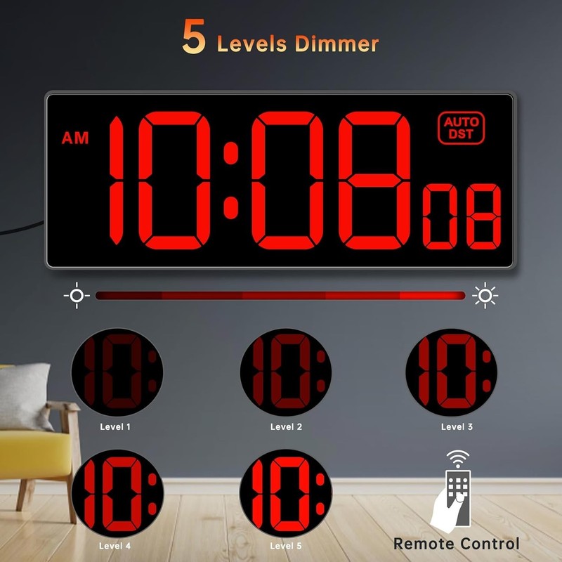 Gym Countdown Timer with Remote Control - Large Red Display gallery