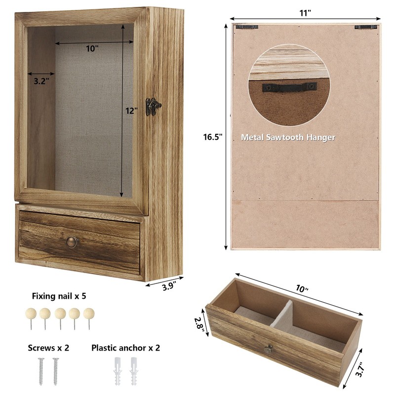 Shadow Box Frame Shadow Box Display Case Top Loading Wood Box Picture Frame gallery