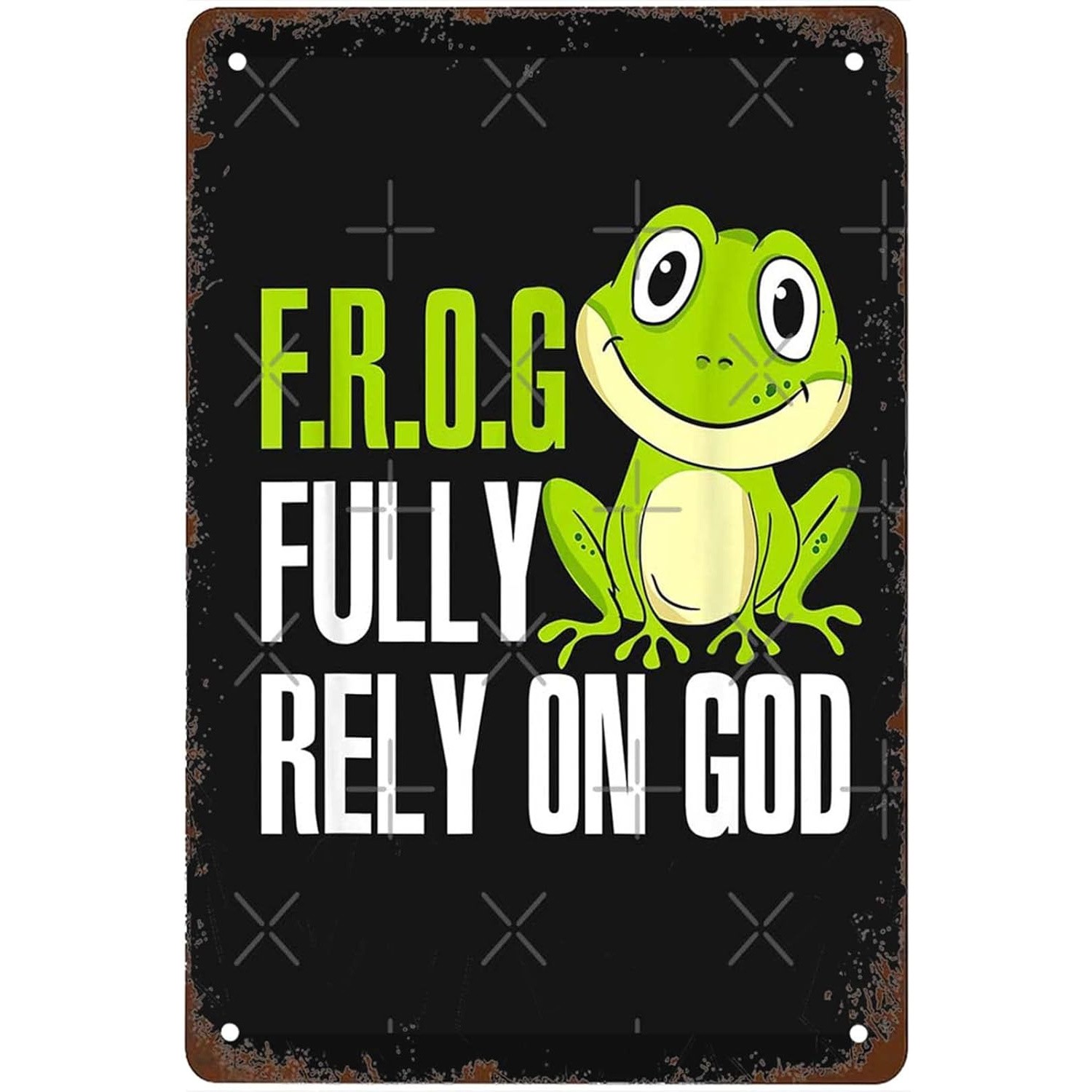 Single Piece Iron Featuring Humorous Frog That Emphasizes Faith In gallery