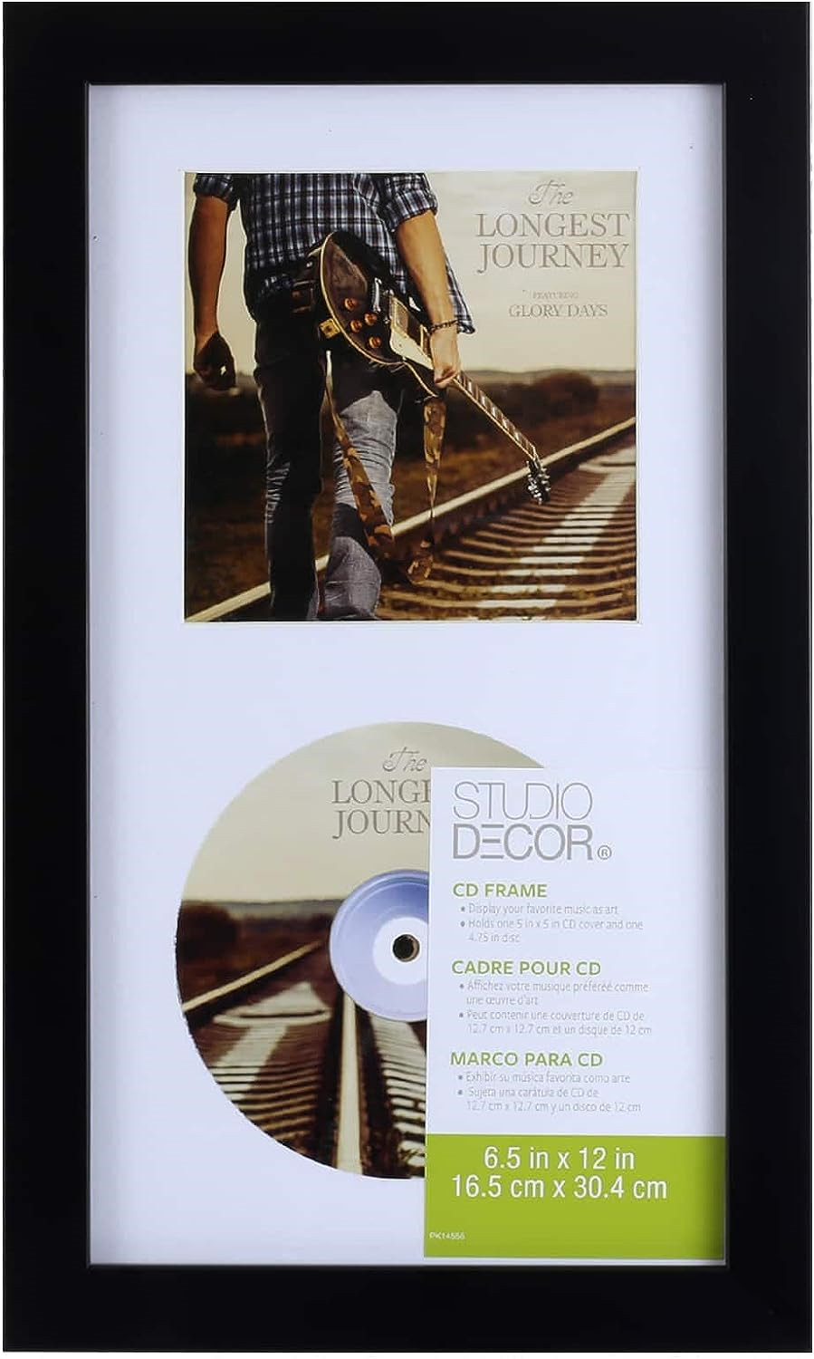 Look !! Studio Decor CD Frame Display Case Black Wood Frame 6.5 X 12 Real Glass gallery