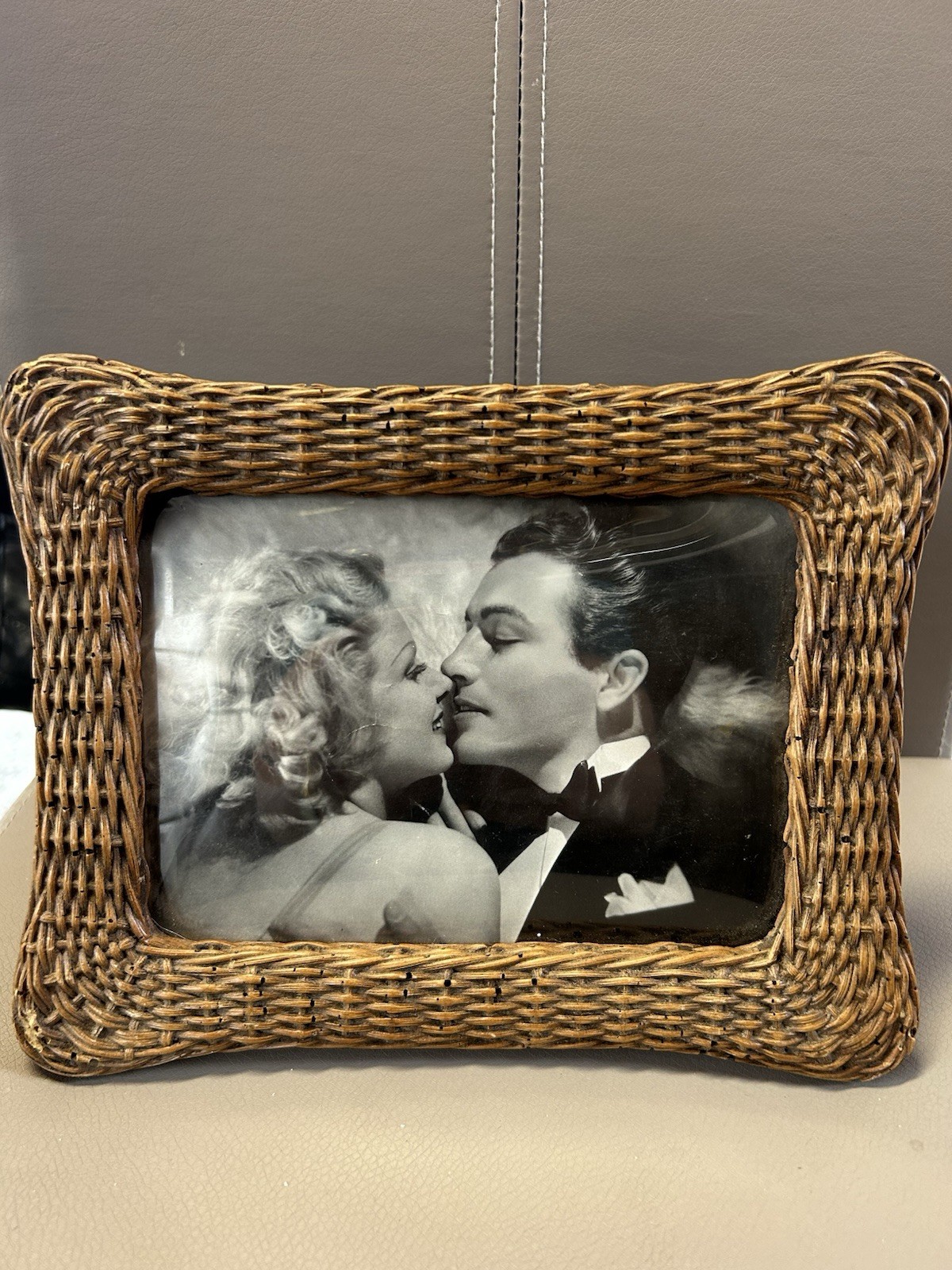 Wicker Woven Brown Rectangular Photo Frame, 5x7 in, Freestanding, 1 Photo gallery