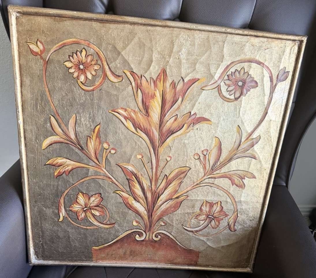 Neo Classical Metallic Gold Distressed/crackled Wall Art gallery