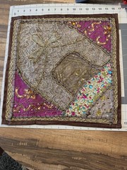 Vintage Handmade Indian Beaded Patchwork Pillow Cover Boho Cushion Cover 16×16