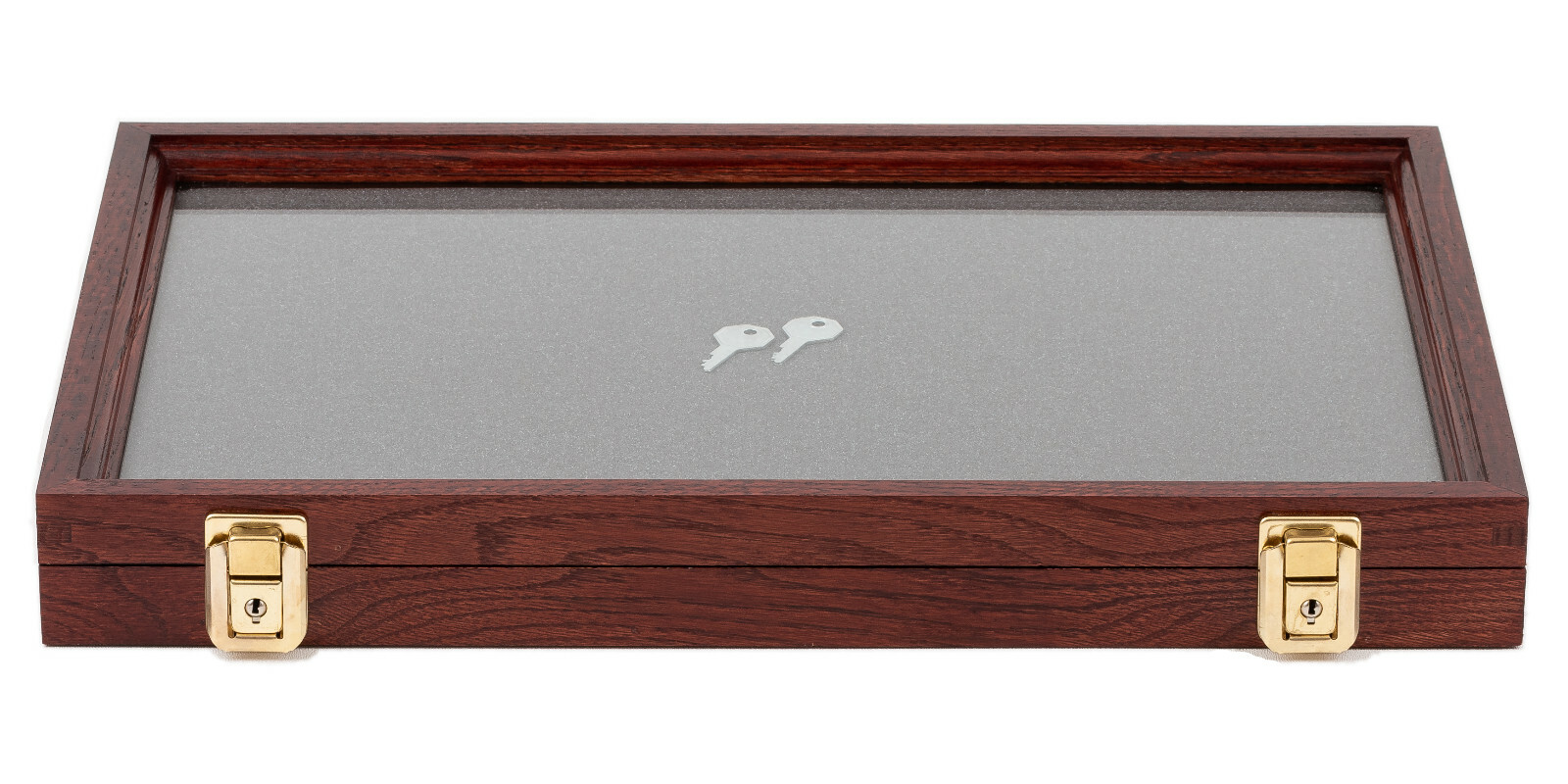Two Timbers Large Display Case Cherry Finish 2"x12"x18" Knife Arrowhead Pins gallery