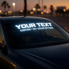 Custom Reflective Windshield Banner Decal Text & Logo | Car Sunstrip 55+ Colors