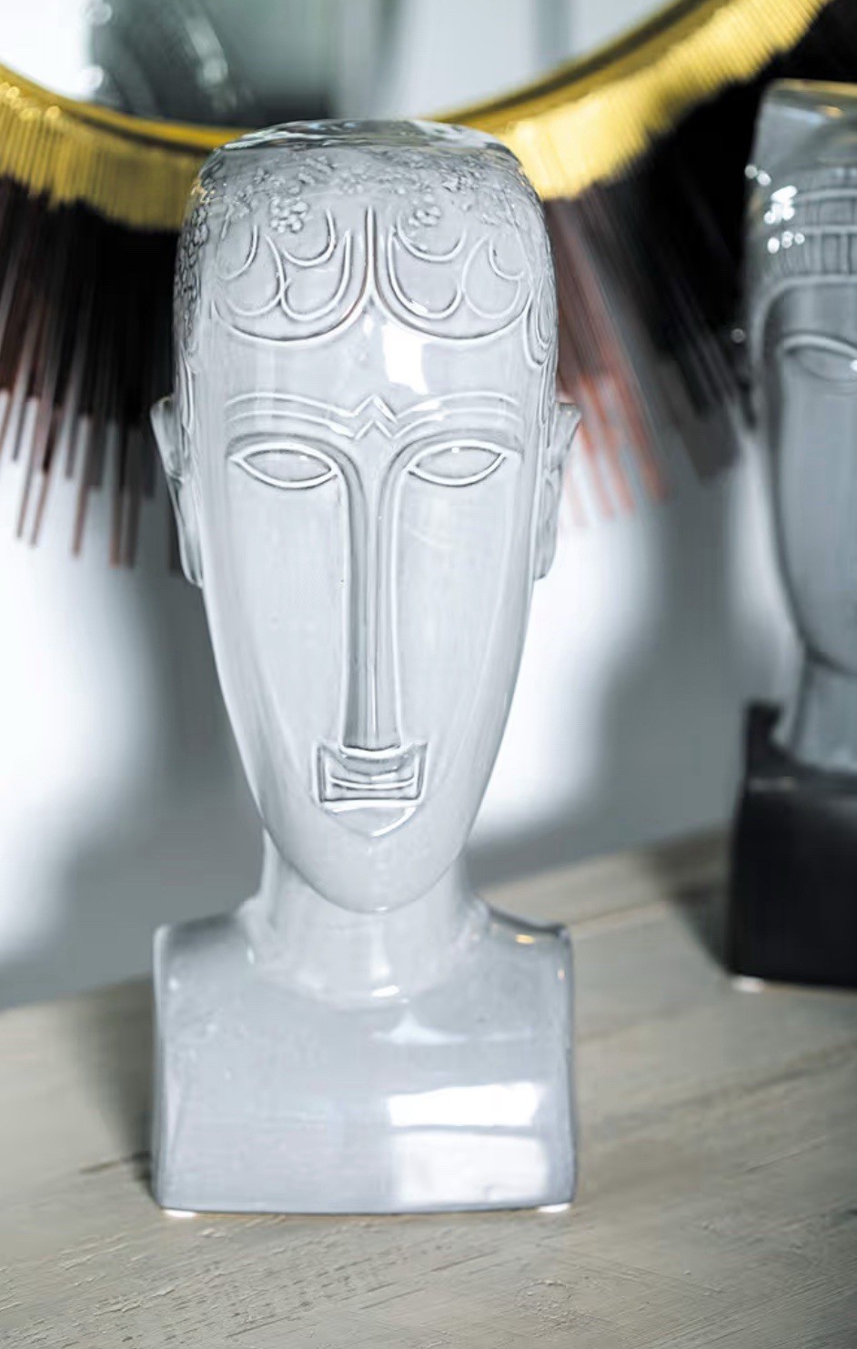 Large Minimalist Modern Gray Man Table Sculpture 13 X5 X4 gallery