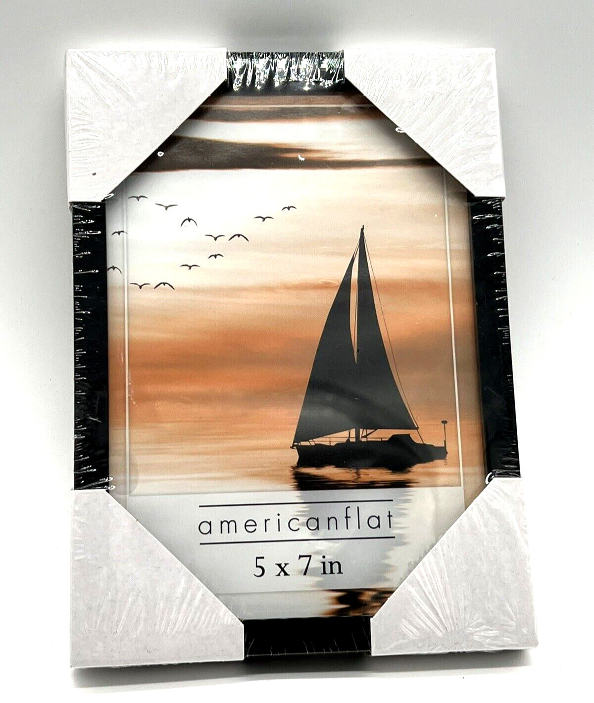 AmericanFlat Back Loading Wall or Tabletop Photo Frame - Black, 5 x 7 inches gallery