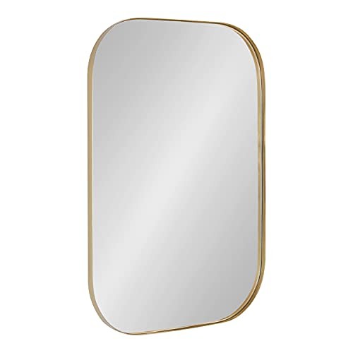 Rollo Modern Rounded Rectangle Mirror, 20 x 30, Silver, 30"L x 20"W Gold gallery