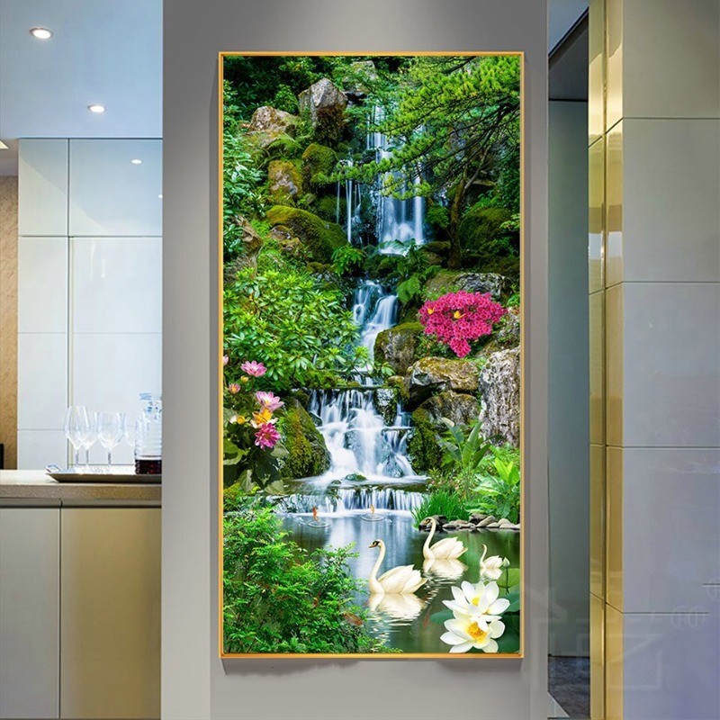 Landscape Green Tree Waterfall Canvas Painting Canvas Wall Art Canvas Prints Art gallery