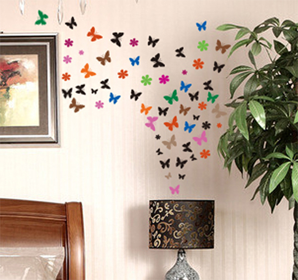 32 Multi Size/Colour Butterflies & Flowers Art Vinyl Wall Stickers HIGH QUALITY gallery