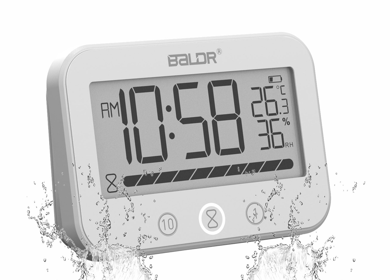 Digital LCD Waterproof Timer Shower Clock, Waterproof for Water Spray, Bathro... gallery