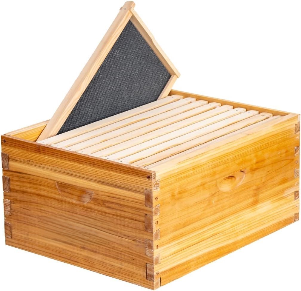 10-Frame Langstroth Deep Beehive Box Beeswax Dipped Frames Unassembled gallery