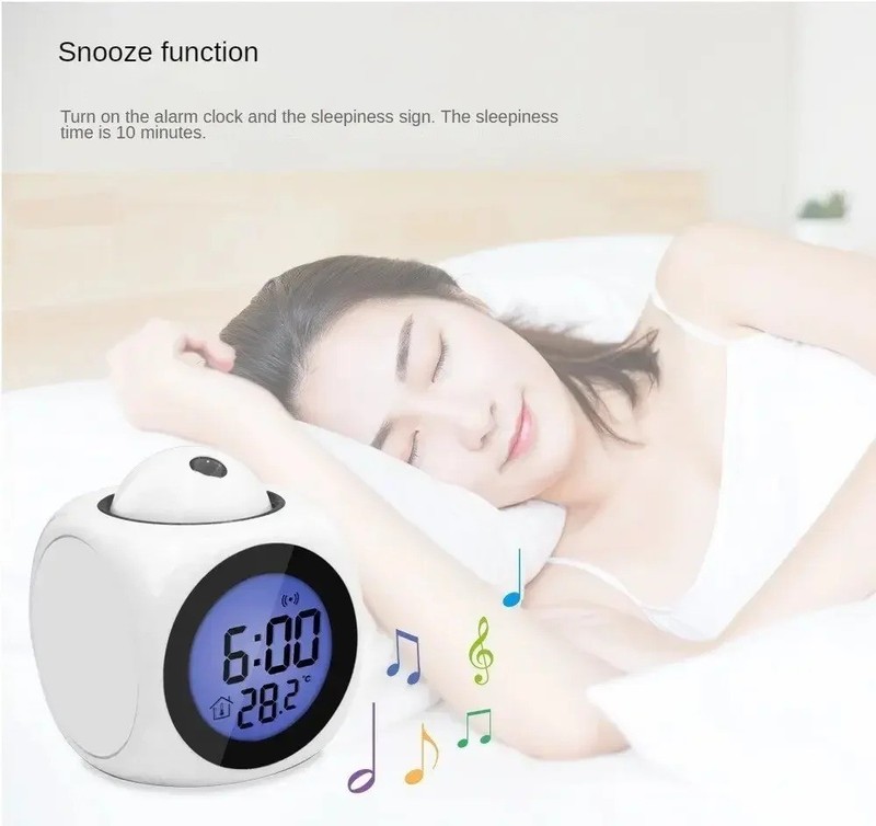 Projection Alarm Clock Ceiling Display Snooze Desk Table Clock gallery