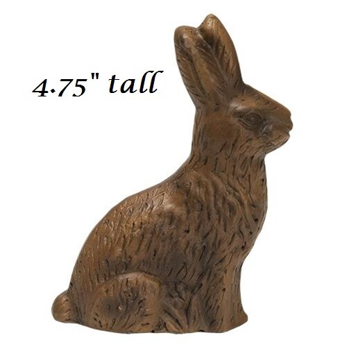 NEW Primitive Bunny Rabbit Chocolate Look Rustic Farmhouse Resin Brown 4.75" H gallery