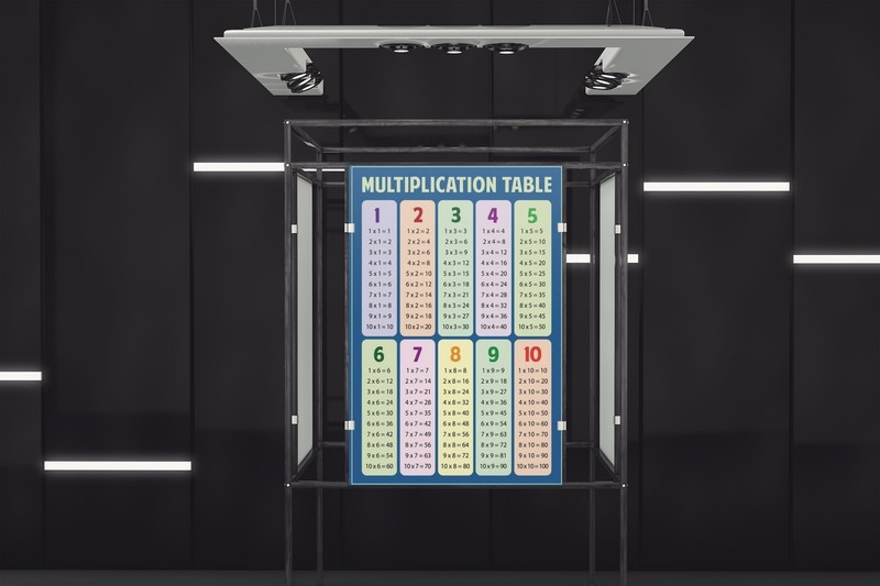Multiplication Chart Table Math Classroom Art Print Poster 12x18 gallery