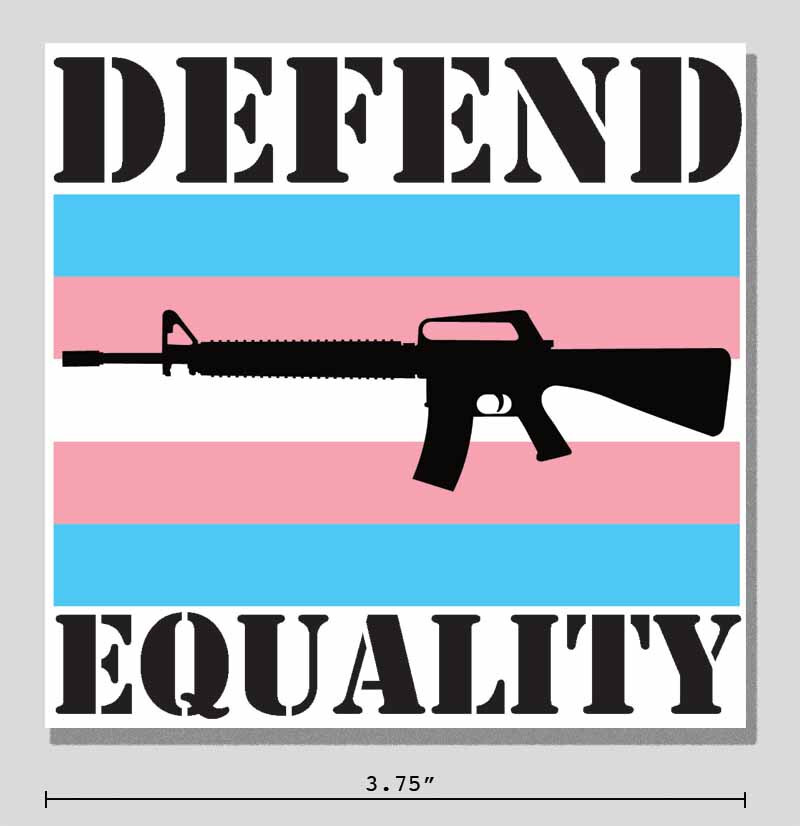 Defend Equality Sticker Transgender Pride Flag 2nd Amendment 3.75" Vinyl Decal gallery