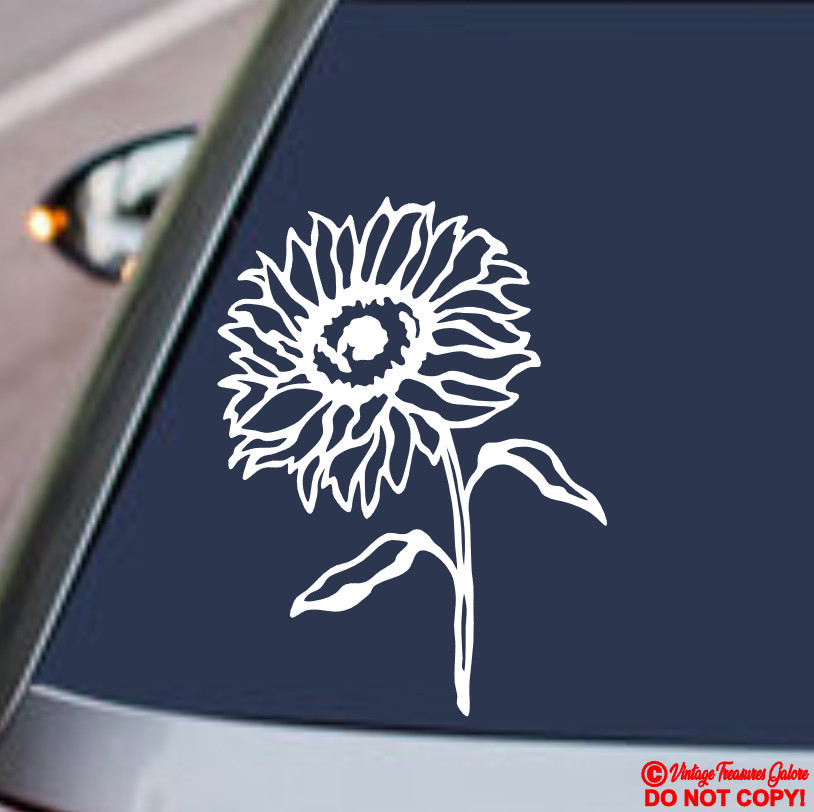 SUNFLOWER Vinyl Decal Sticker Car Window Wall Bumper Pretty Helianthus Flower gallery