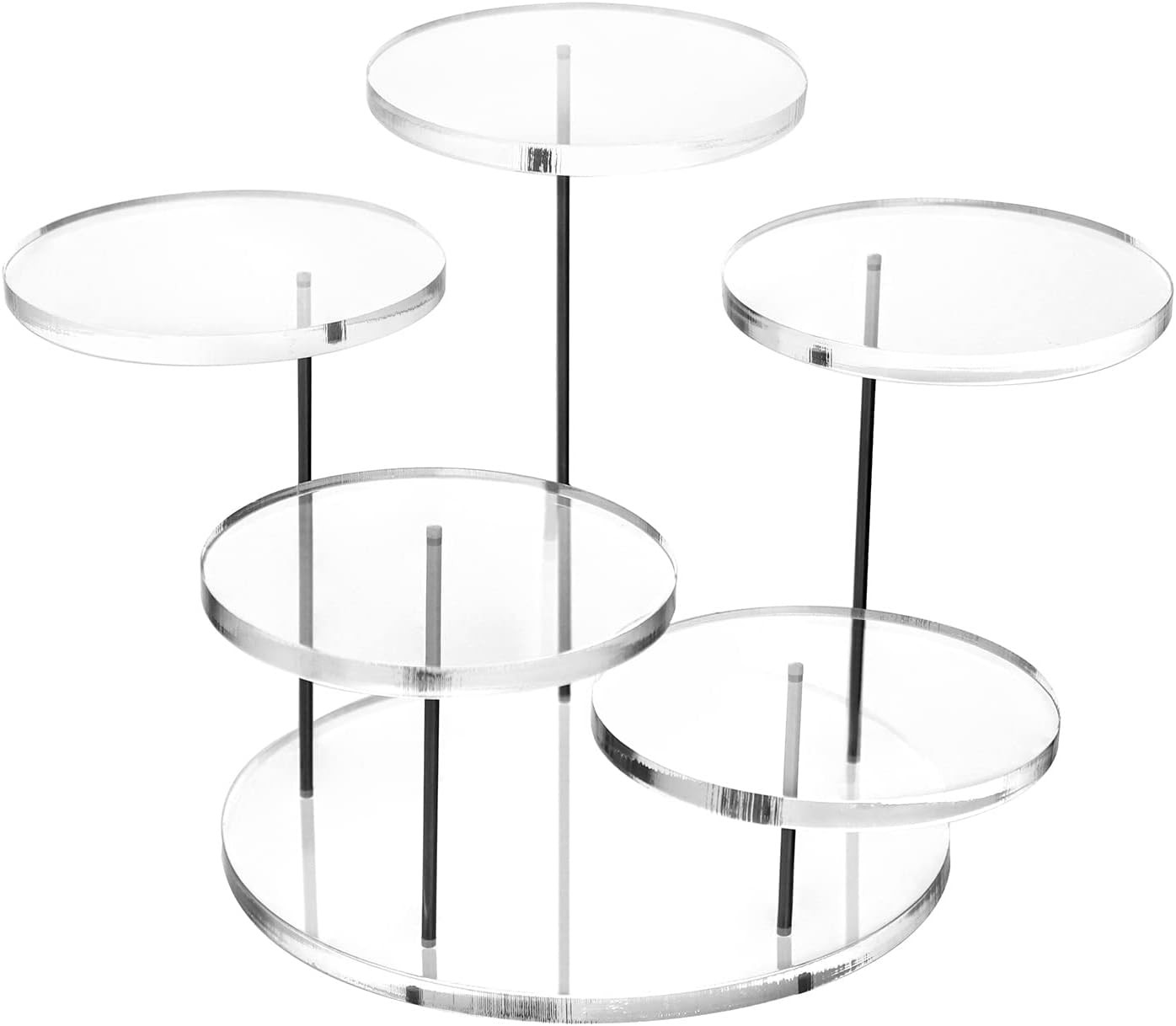 Round Acrylic Product Display Riser Stand 5 Tier Displaying Risers Display Stand gallery