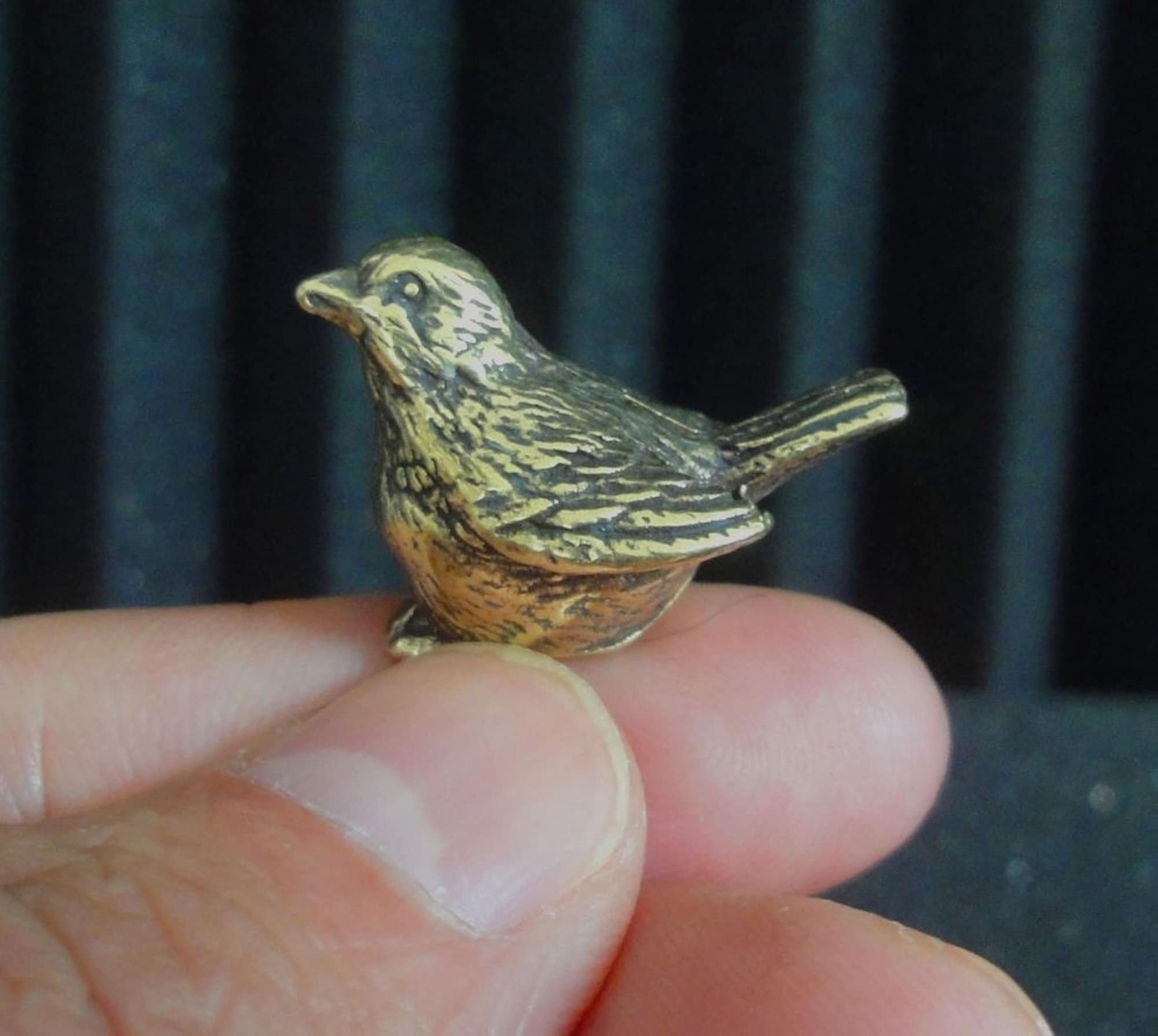 Vintage Style Solid Brass Copper Mini Sparrow Bird Statue Sculpture gallery