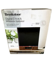 New Brookstone Digital Clock & Wireless Speaker BSARMCLKBK Unopened Sealed Box