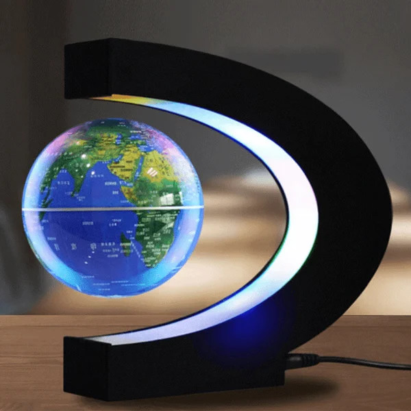 Magnetic Levitation Floating World Map Globe with C Shape Base, Floating Glob... gallery