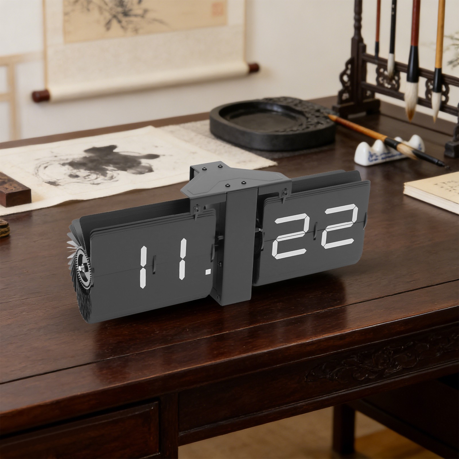Wall Clock Tabletop Flip Clock Battery Operated Digital Display Screen New gallery