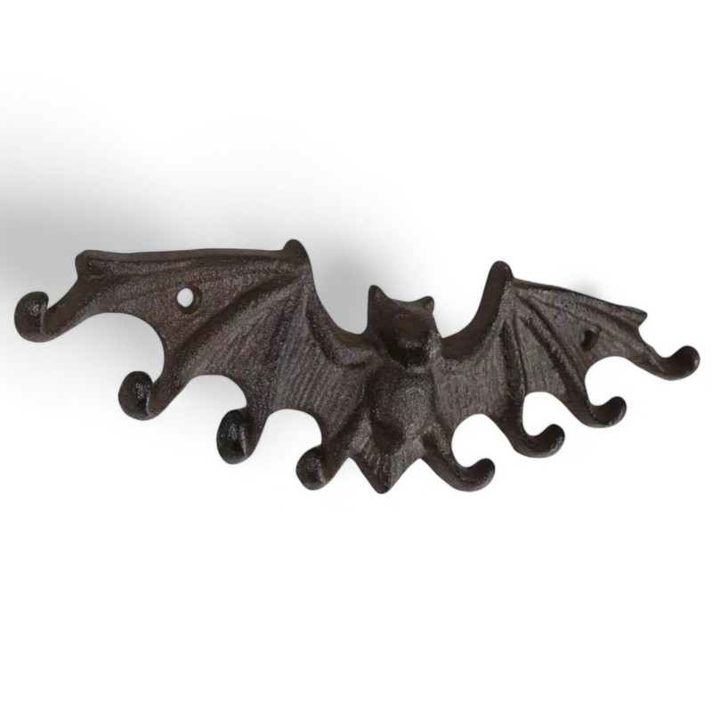 Austin Bat Wall Hook – Rustic Cast Iron Key Holder, Gothic Decor Gift for Bat Fa gallery