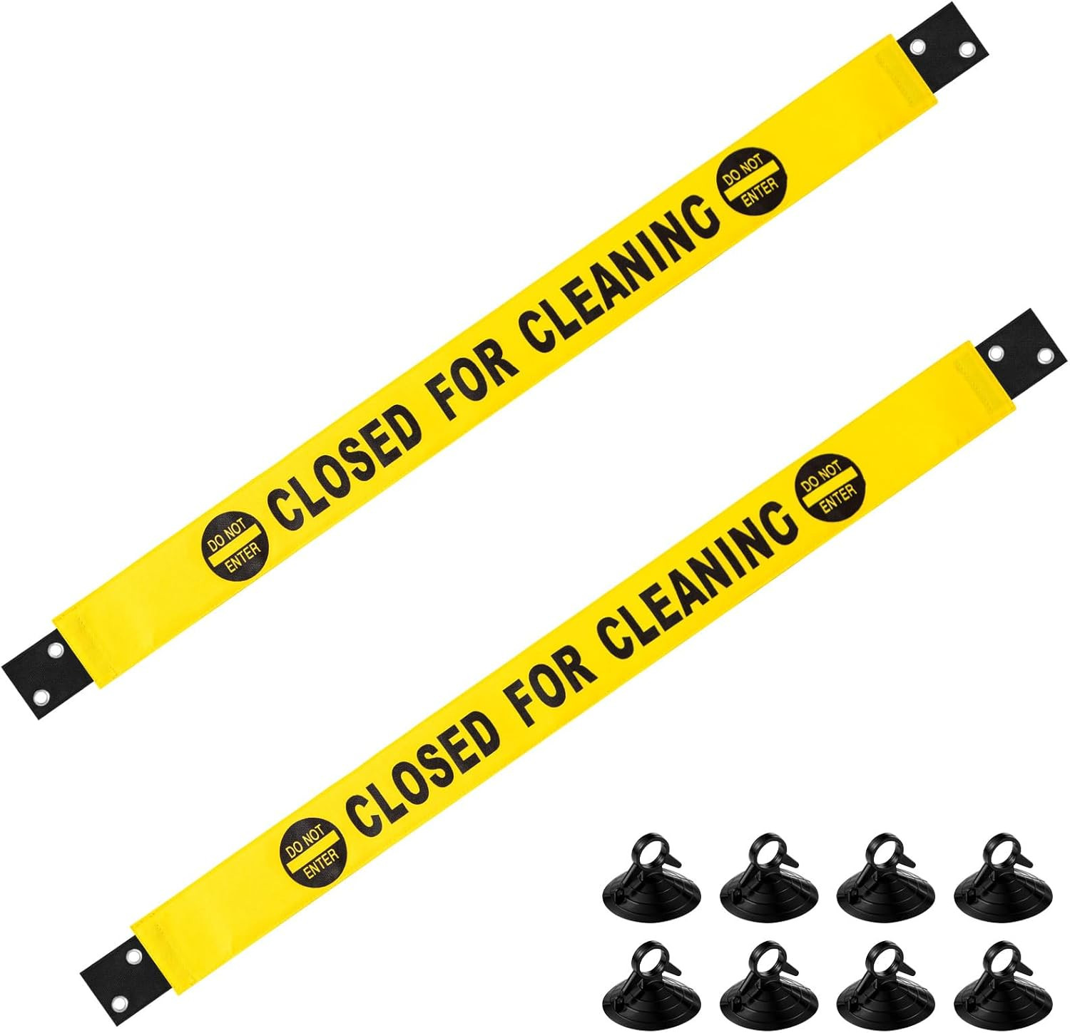 2 Pcs Restroom Closed for Cleaning Sign with Magnetic Ends Nylon Bathroom Cleani gallery