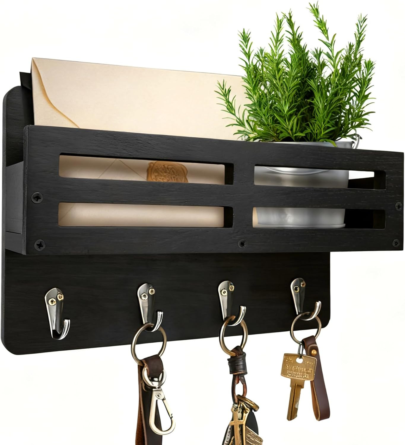 Key Holder Wall Mount, 10 Inch Decorative Key and Mail Holder for Wall, with Mai gallery