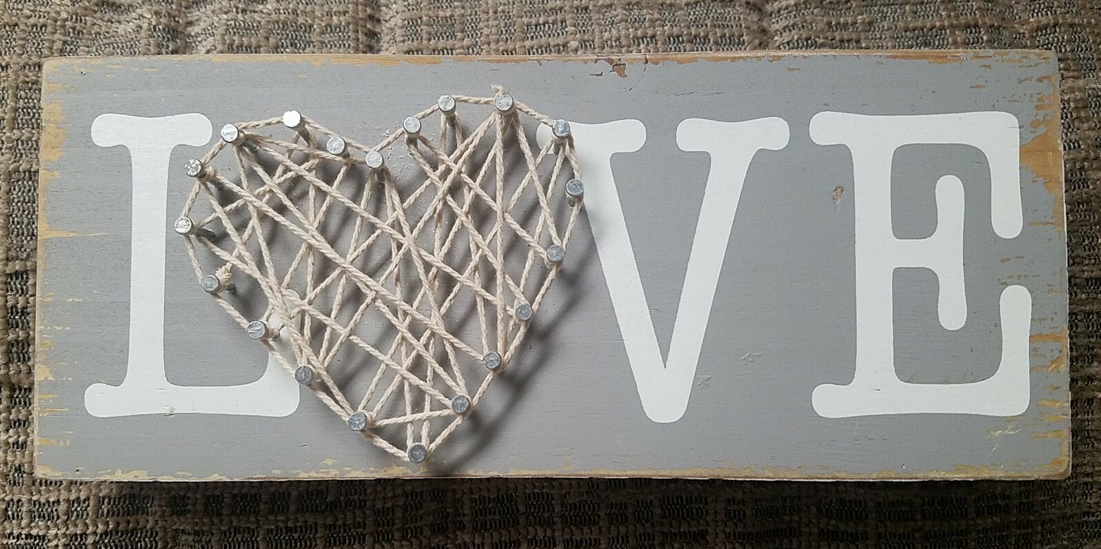 Splendid Home "Love" Block w String Craft Loving Kindness Decor Home Accents gallery