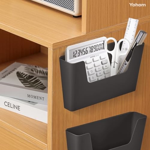 Adhesive File Holder Plastic Document Folder Door No Drilling 2 PCS Black gallery