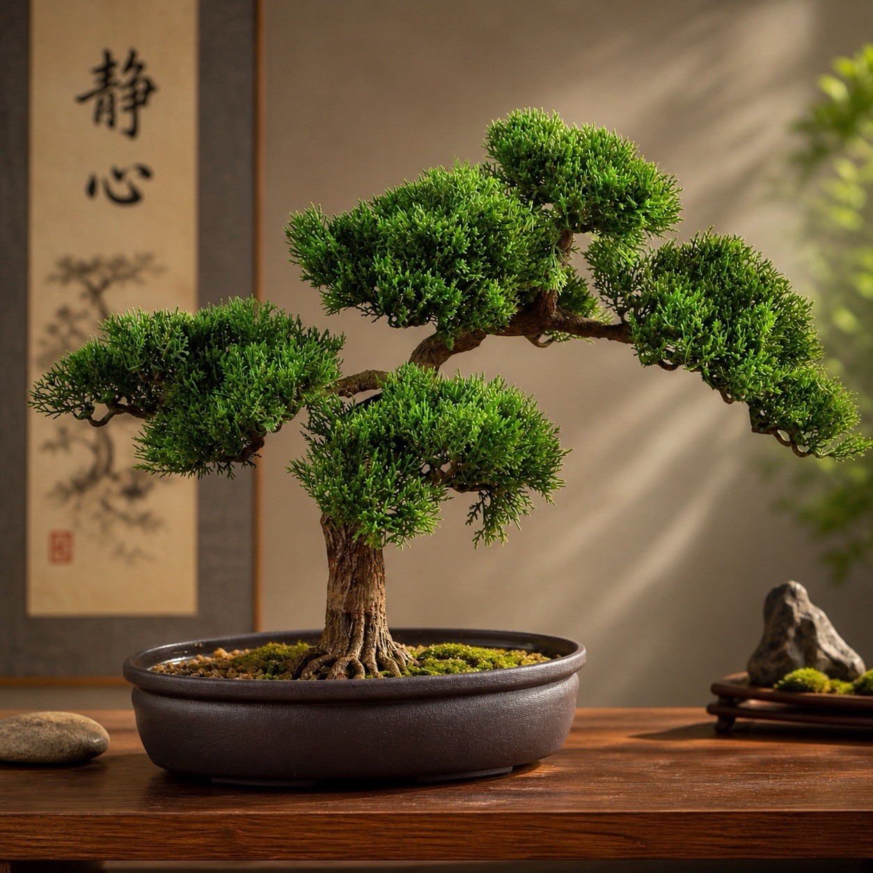 16” Artificial Cedar Bonsai Tree gallery
