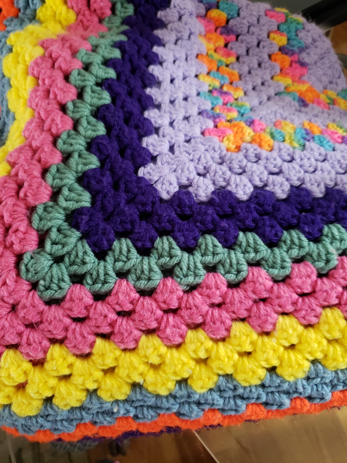 Colorful Afghan Blanket Multicolor Rainbow 56 X 56 Inches gallery