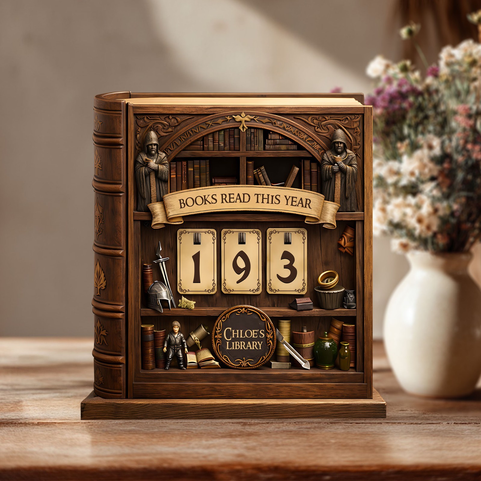 Personalized Reading Counter: Books Read This Year Decor, Bookish Gift gallery