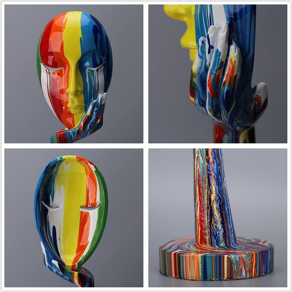 Colorful Abstract Thinker Statue - Modern Feminine Home Decor for Living Room gallery