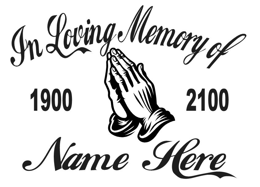 In Loving Memory Praying Hands Sticker Decal Window Memorial Personalized #2 gallery
