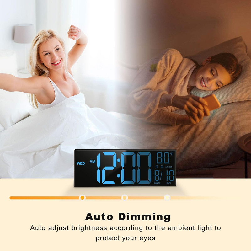 16" Large Digital Wall Clock with Remote Control, Dual Alarm with Big LED Screen gallery