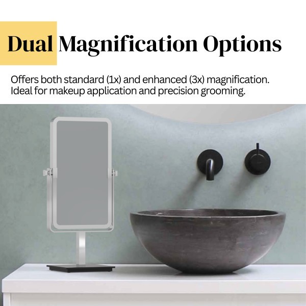 Aptations Mirror Image Rectangular Free Standing Mirror, Chrome gallery