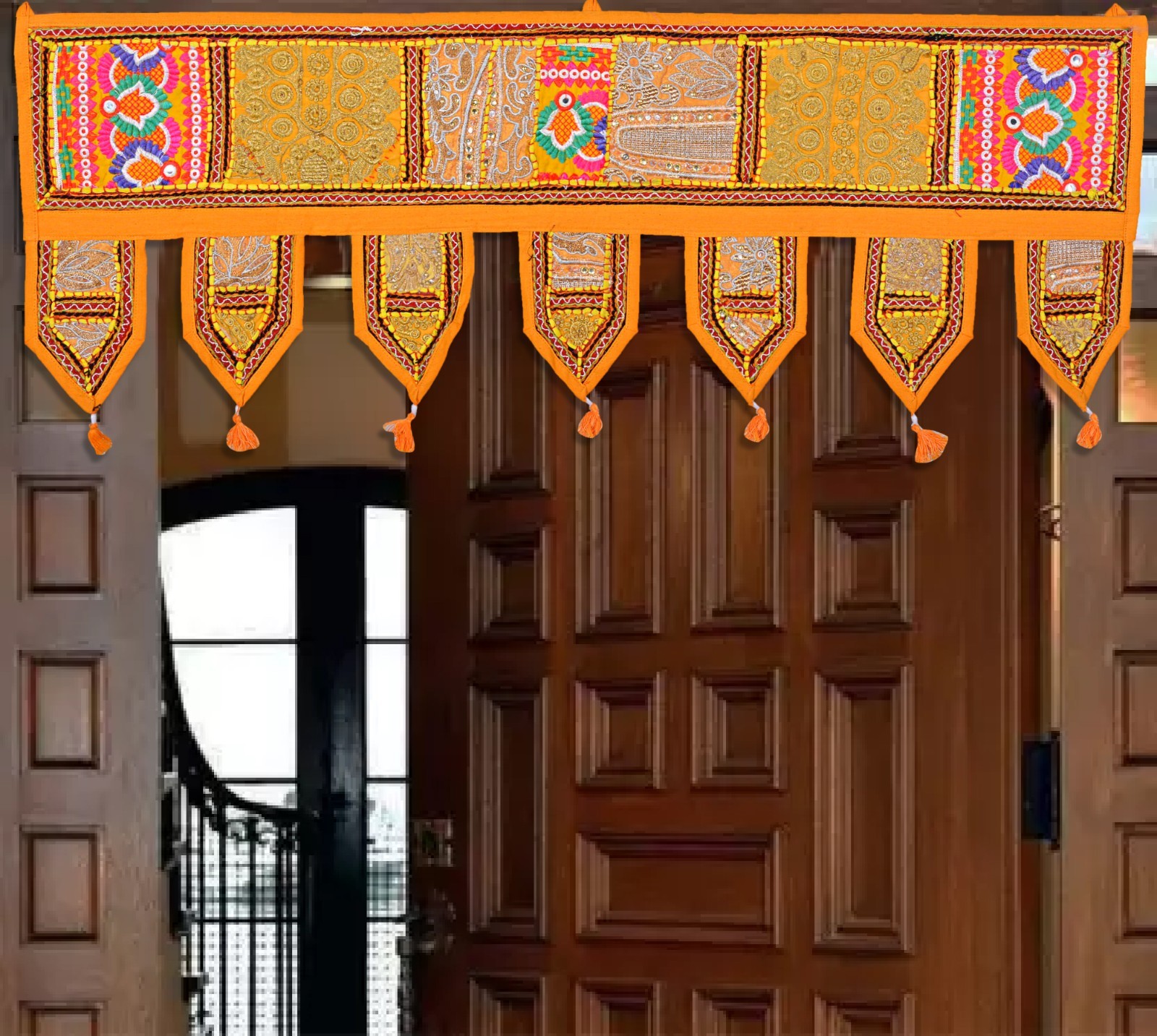 Embroidered Patchwork Toran - Traditional Indian Boho Decoration Door Hanging gallery