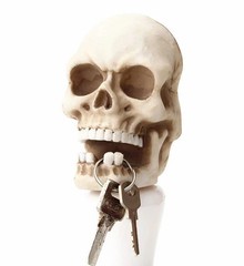 Skull Key Storage Hook Wall Mount Statue Fairy Sculpture Figurine Home Decor